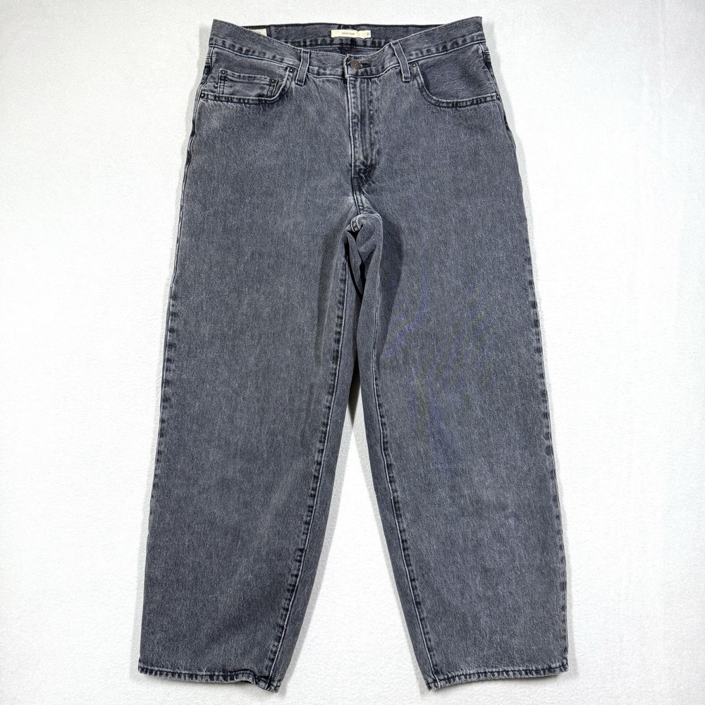 Levis Jeans Womens 31 Baggy Dad Wide Leg BIG E Premium Relaxed Fit Faded Black
